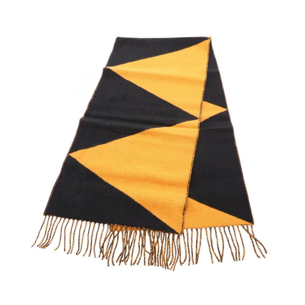 Hermes HERMES Casaque Zigzag Scarf Muffler Cashmere Women's Yellow/Black